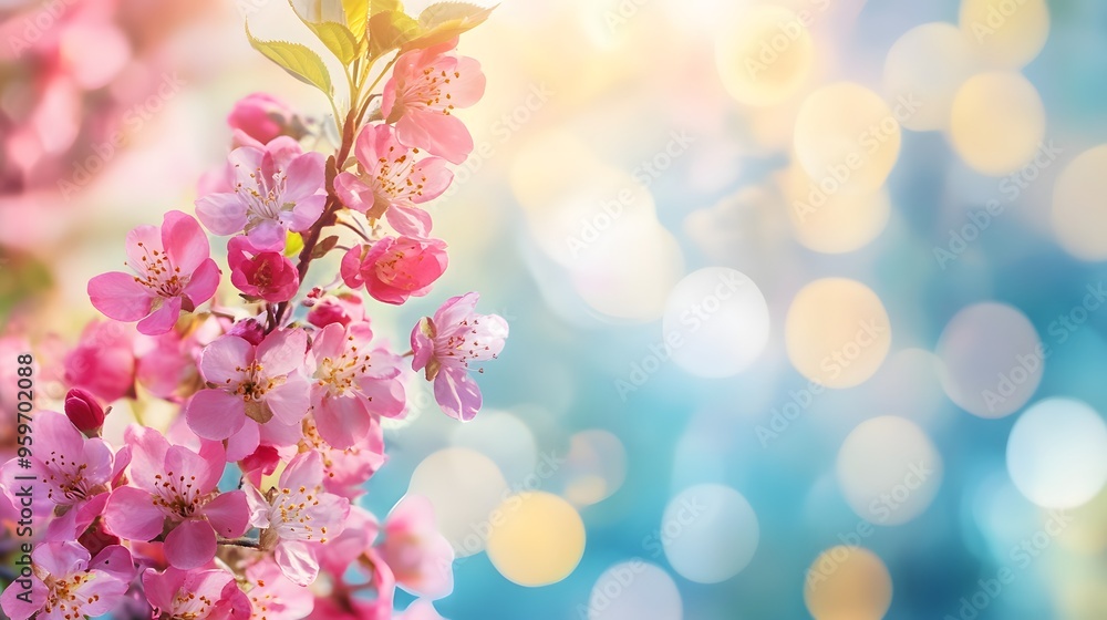 A vibrant close-up of cherry blossoms against a soft bokeh background, evoking a sense of spring and beauty. A vibrant close-up of cherry blossoms against a soft bokeh background, evoking a sense of spring and beauty.