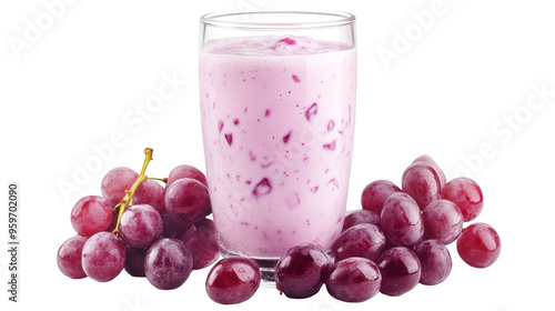 Wallpaper Mural Fresh Red Grapes with Purple Grape Smoothie in Glass Torontodigital.ca