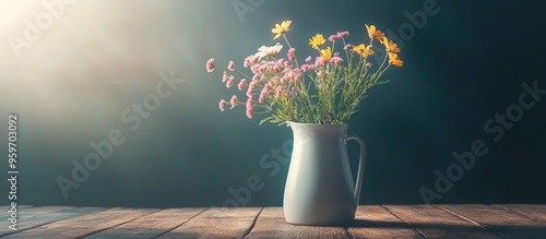wildflowers in a white jug ...