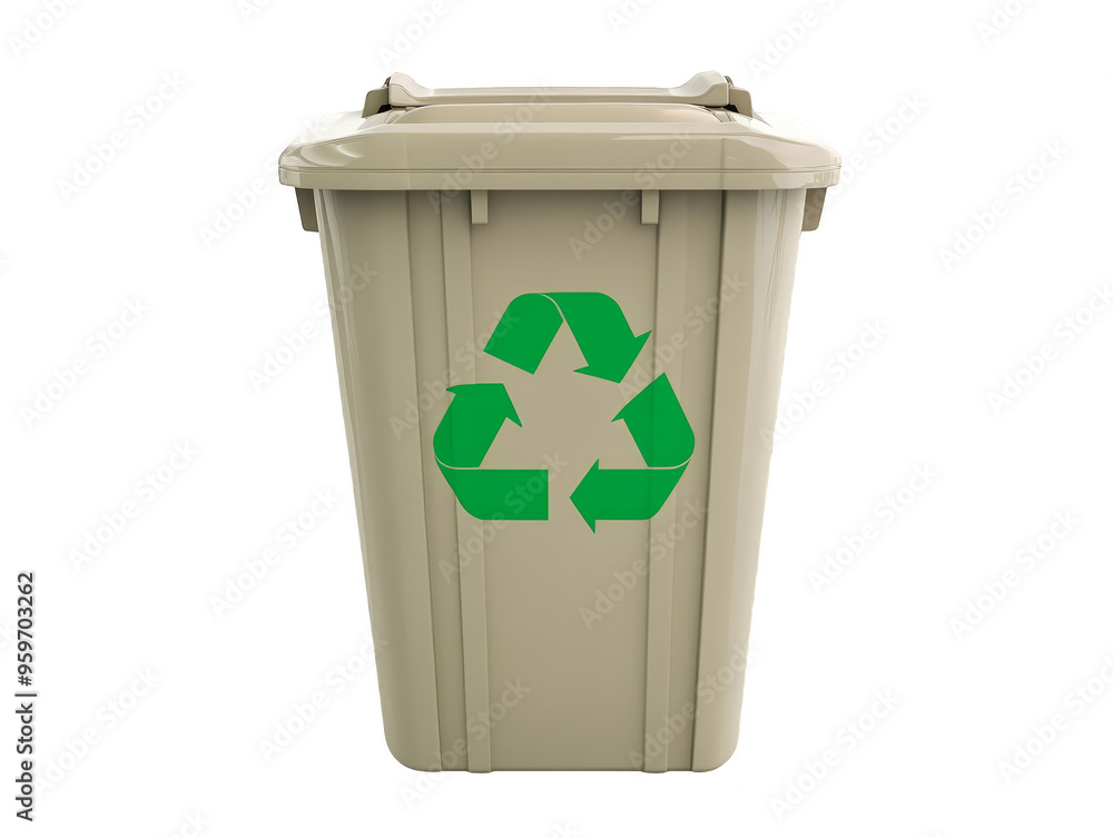 Recycle Bin with Green Recycling Symbol Recycle Bin with Green Recycling Symbol