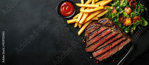 Sliced flank steak grilled ...
