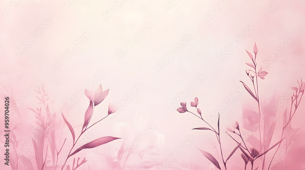 A soft and dreamy floral background featuring delicate pink flowers ideal for feminine designs and invitations. A soft and dreamy floral background featuring delicate pink flowers ideal for feminine designs and invitations.