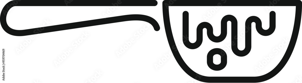 Minimal line art icon of a honey dipper with honey dripping from it Minimal line art icon of a honey dipper with honey dripping from it