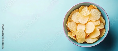 Crispy potato chips in a bo...