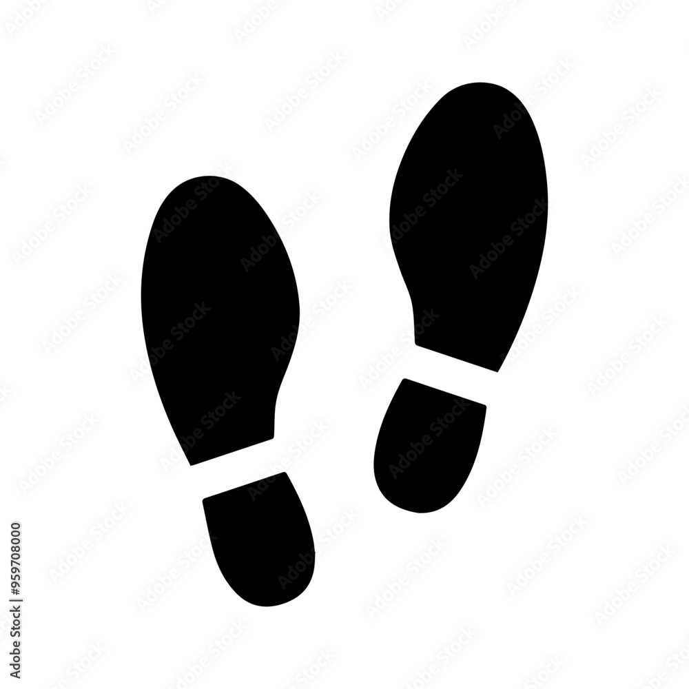 Footprint icon vector illustration, Trail shoes on white background. Footprint icon vector illustration, Trail shoes on white background.