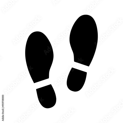 Footprint icon vector illustration, Trail shoes on white background.