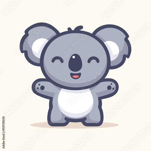 Cartoon cute koala vector illustration in a flat style