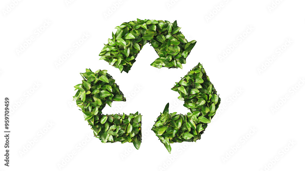 Green Leaves Recycle Symbol Eco Friendly Concept Green Leaves Recycle Symbol Eco Friendly Concept