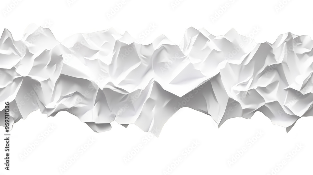Crumpled white paper texture with transparent background Crumpled white paper texture with transparent background