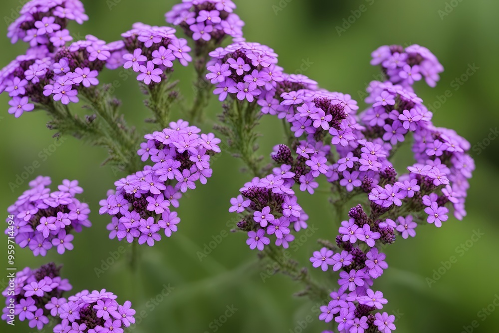 Purple verbena flowers with tiny clustered blooms and green stems, Ai Generated Purple verbena flowers with tiny clustered blooms and green stems, Ai Generated