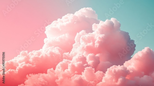 Pastel Clouds Against Blue Sky