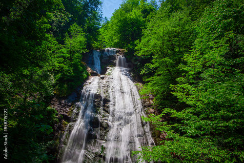 Güzeldere Waterfall Nature Park is a nature park declared in 2011, within the borders of Güzeldere village, Gölyaka district, Düzce province, on an area of ​​22.76 hectares. photo