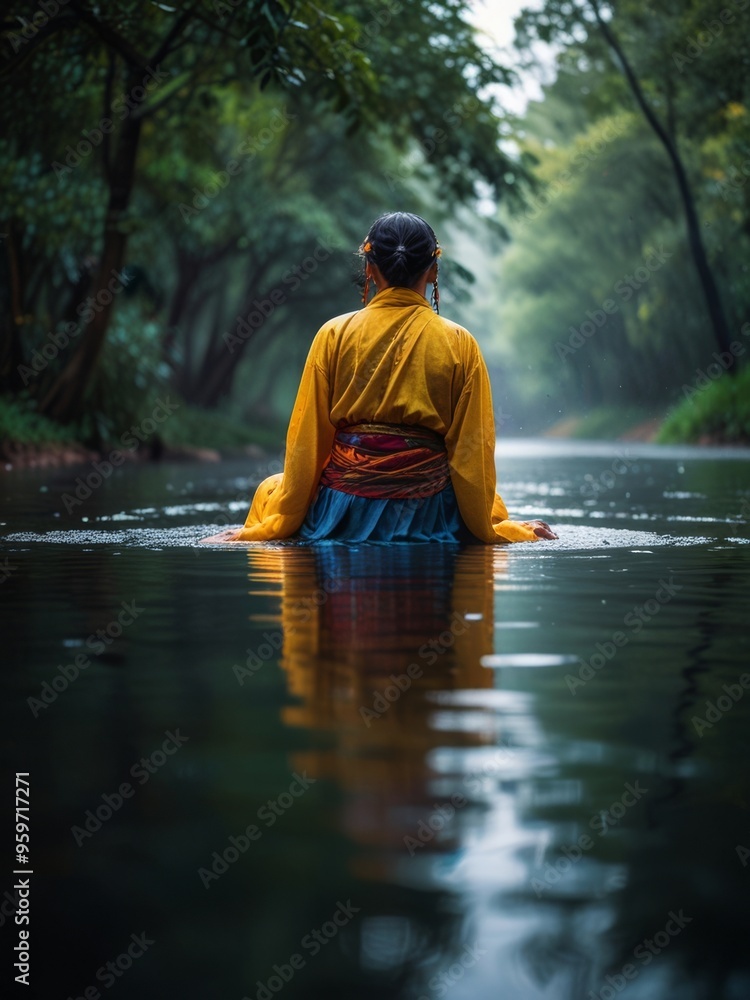 Mystical River Flowing Through the Forest Mystical River Flowing Through the Forest