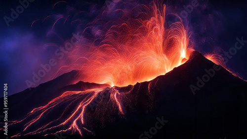 Eruption of Mount Etna, Italy