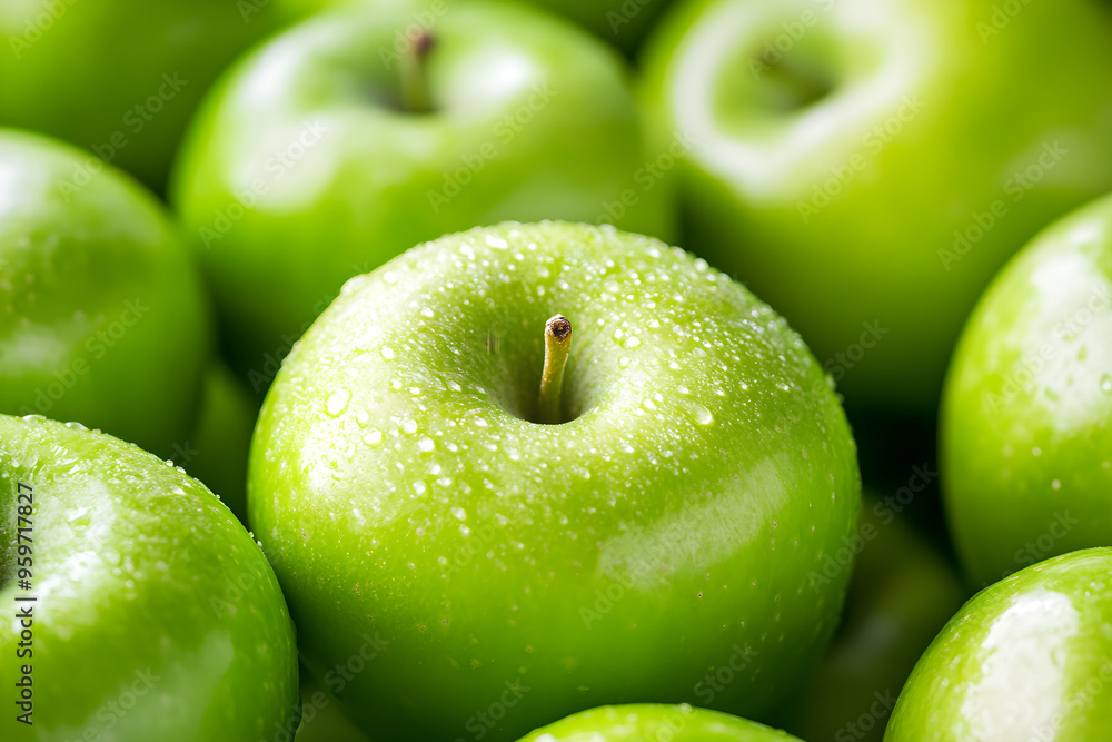 Pile of green apple on white background, vegetarian food Pile of green apple on white background, vegetarian food