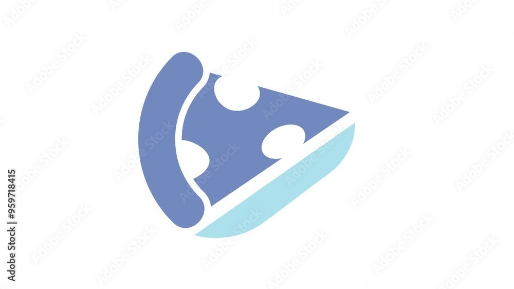 Blue slice of pizza with three white circles on a light blue crust. Perfect for food blogs, restaurant menus, and social media posts. Blue slice of pizza with three white circles on a light blue crust. Perfect for food blogs, restaurant menus, and social media posts.