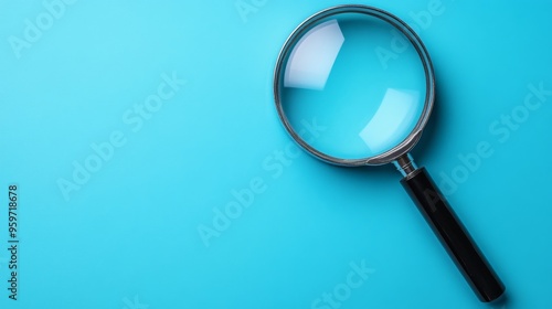 Wallpaper Mural Magnifying Glass on Blue Background Torontodigital.ca