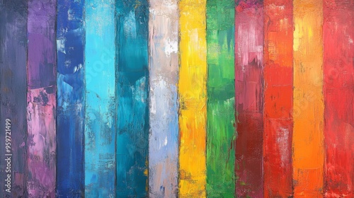 Colorful Abstract Stripe Art Painting