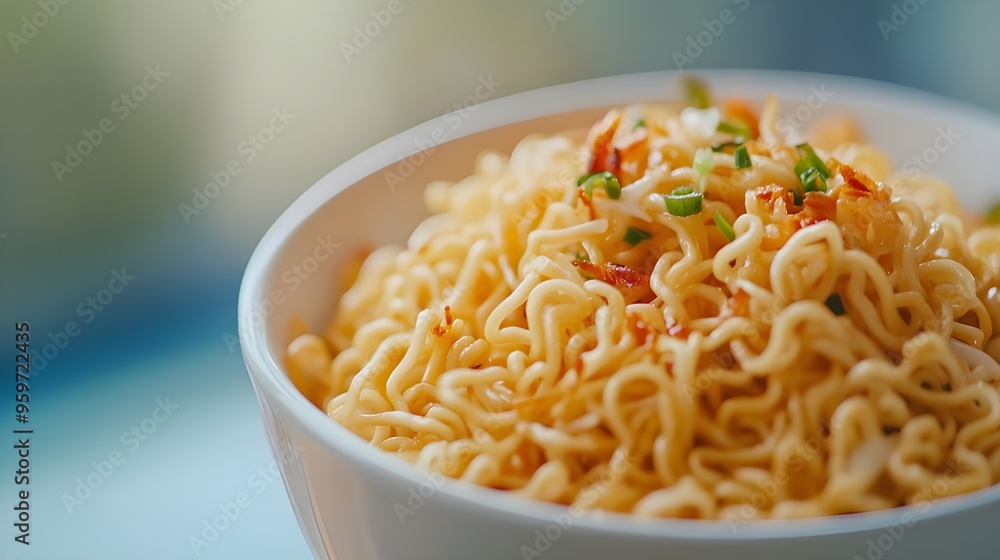 Delicious Noodles in a White Bowl. Delicious Noodles in a White Bowl.