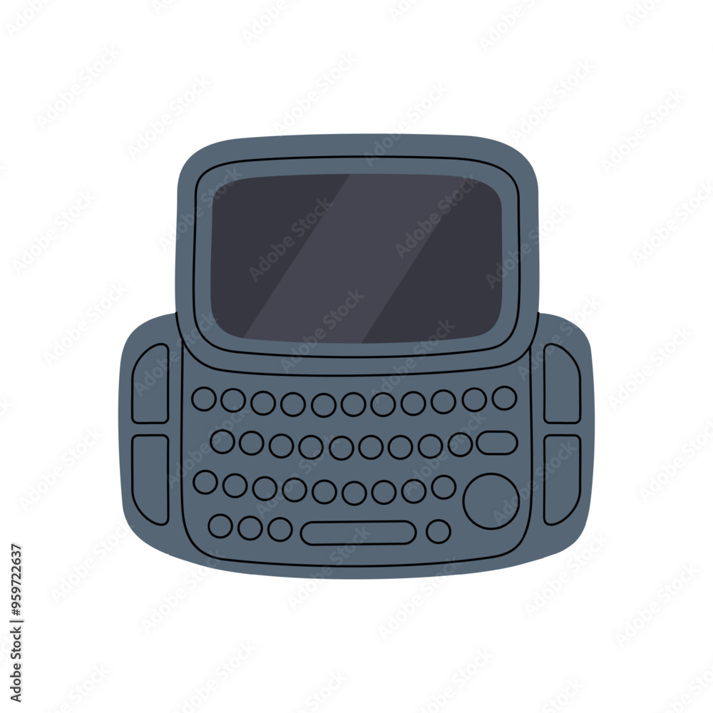 Old smart phone with keypad. Retro communication gadgets. Vector illustration. Old smart phone with keypad. Retro communication gadgets. Vector illustration.
