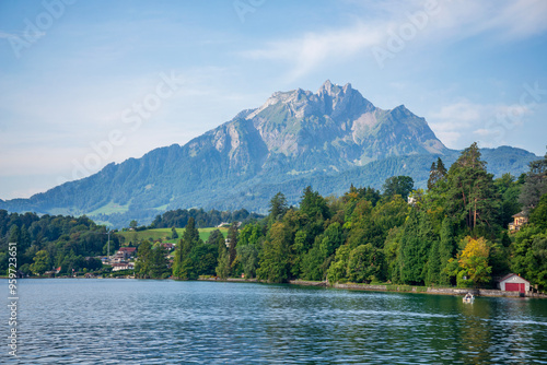 View of Mount Pilatus from Lake Lucerne