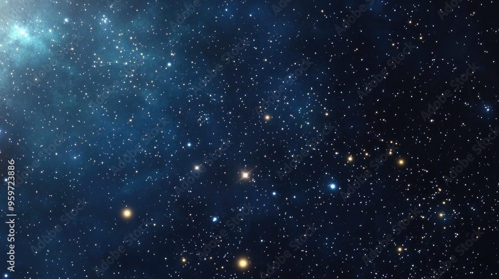 Fototapeta premium Cartoon style 3D rendering of a starry sky in space