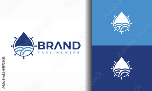 water drop ship rudder logo