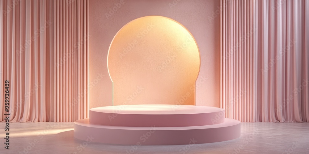 Fototapeta premium Abstract podium mockup for an award ceremony 3D render