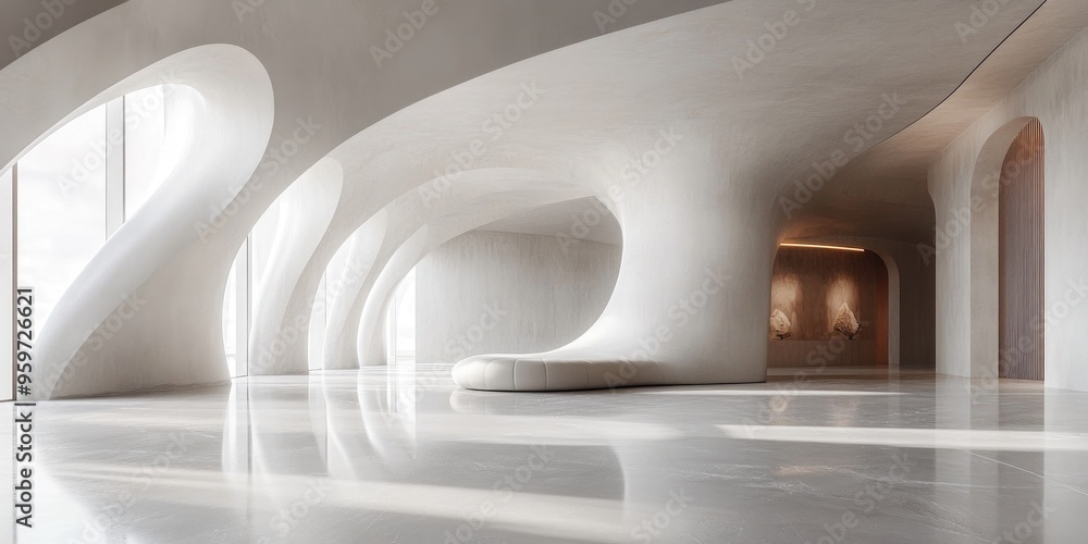 Abstract contemporary architectural backdrop featuring an unoccupied spacious interior 3D rendering Abstract contemporary architectural backdrop featuring an unoccupied spacious interior 3D rendering