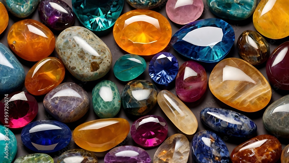 Shiny little colorful reflective luxury stones abstract background illustration wallpaper, blue, red, orange, purple and pink beautiful gems and jewelry Shiny little colorful reflective luxury stones abstract background illustration wallpaper, blue, red, orange, purple and pink beautiful gems and jewelry