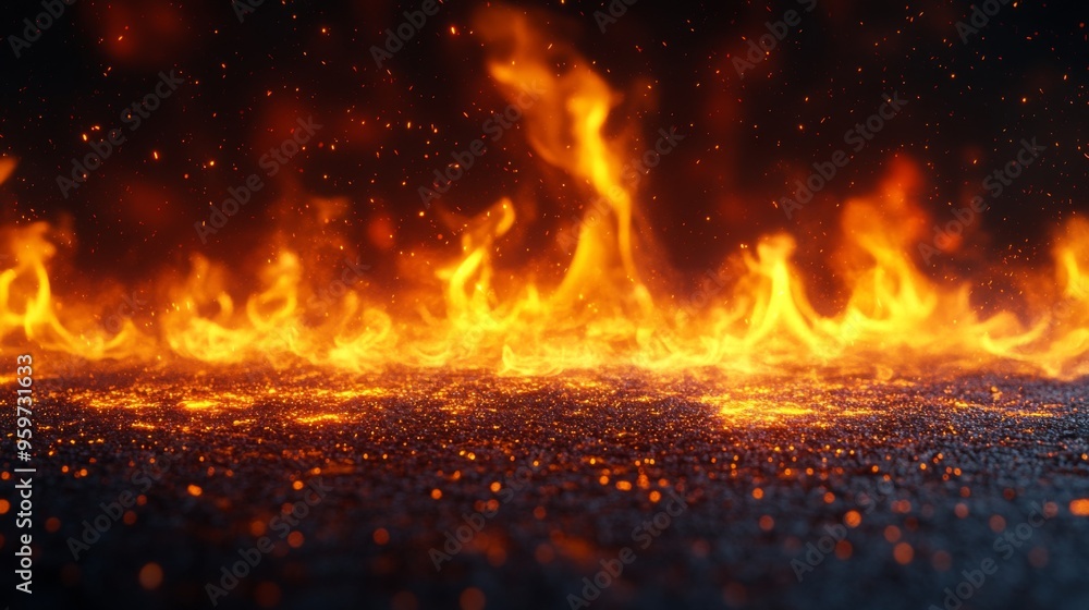 Blazing Fire Flames on Ground Blazing Fire Flames on Ground