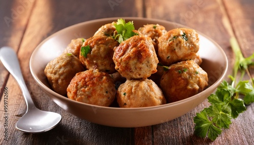 chicken meatballs in bowl