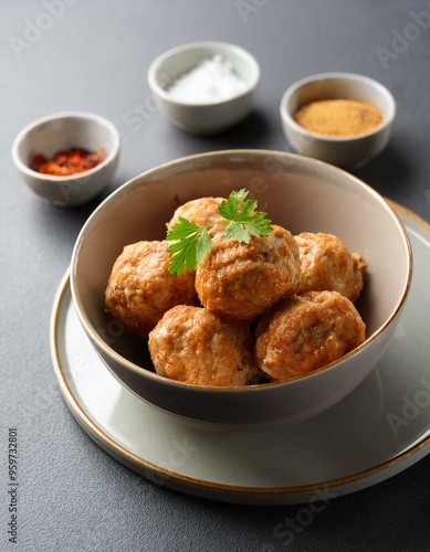 chicken meatballs in bowl