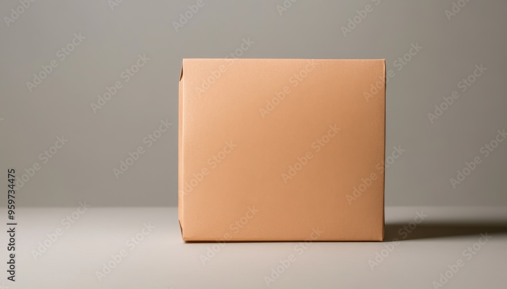 A simple, minimalist view of a brown box on a neutral background, perfect for packaging and shipping concepts. A simple, minimalist view of a brown box on a neutral background, perfect for packaging and shipping concepts.