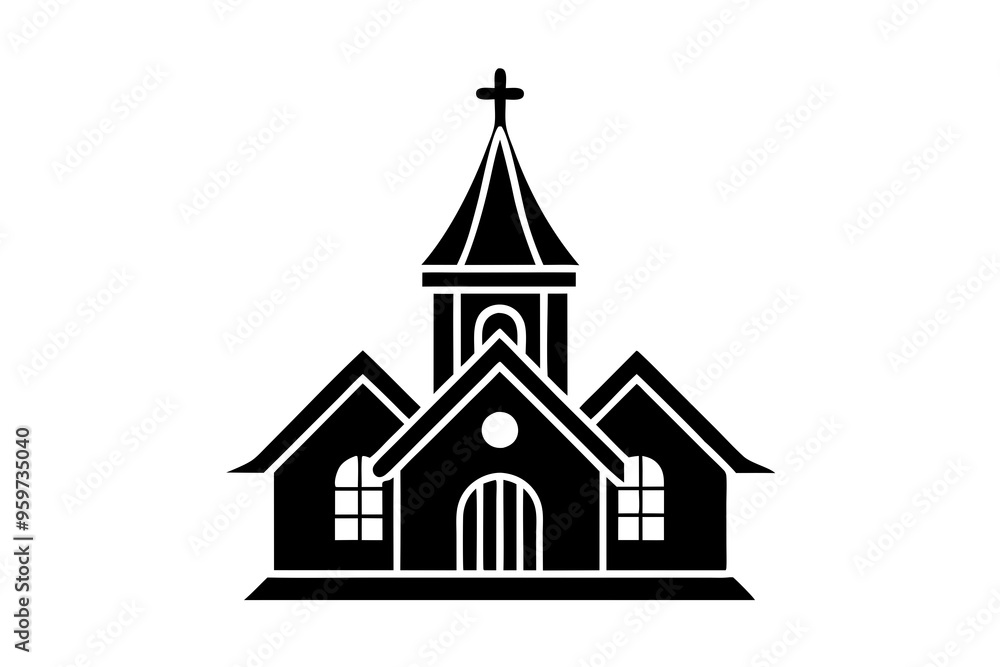 The Church is an icon, a logo on a white background The Church is an icon, a logo on a white background