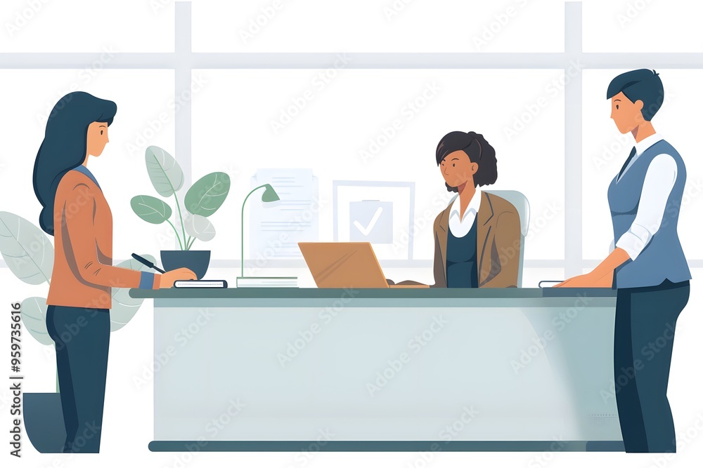 Professional Meeting in a Modern Office Setting Professional Meeting in a Modern Office Setting