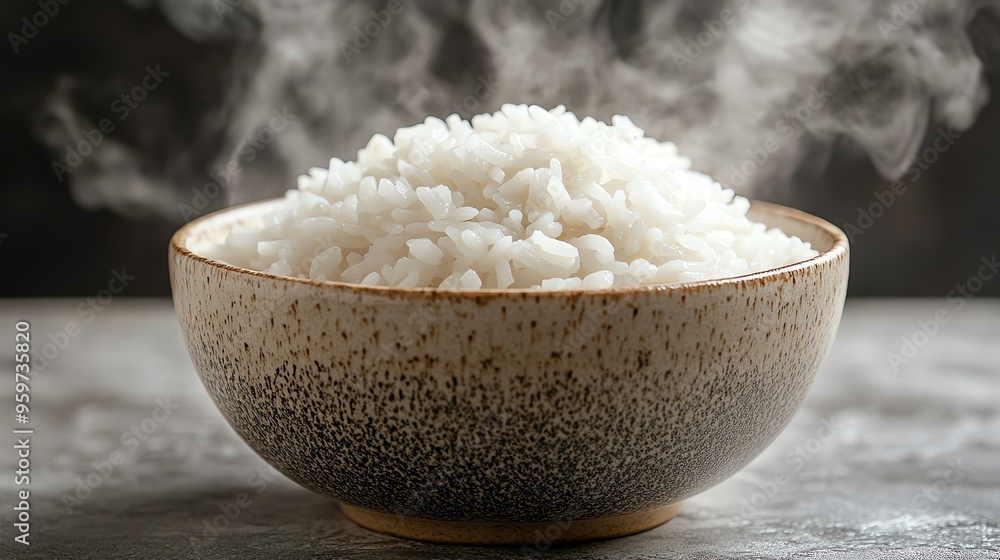 a bowl of steaming white rice, food element, hyperrealistic photography, soft focus, isolated on white background a bowl of steaming white rice, food element, hyperrealistic photography, soft focus, isolated on white background