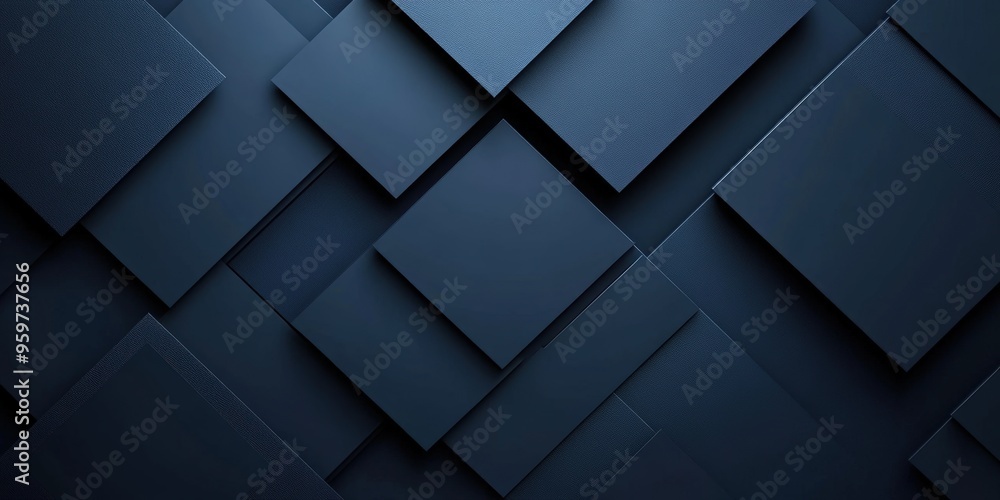Fototapeta premium Abstract geometric pattern with overlapping blue metallic panels