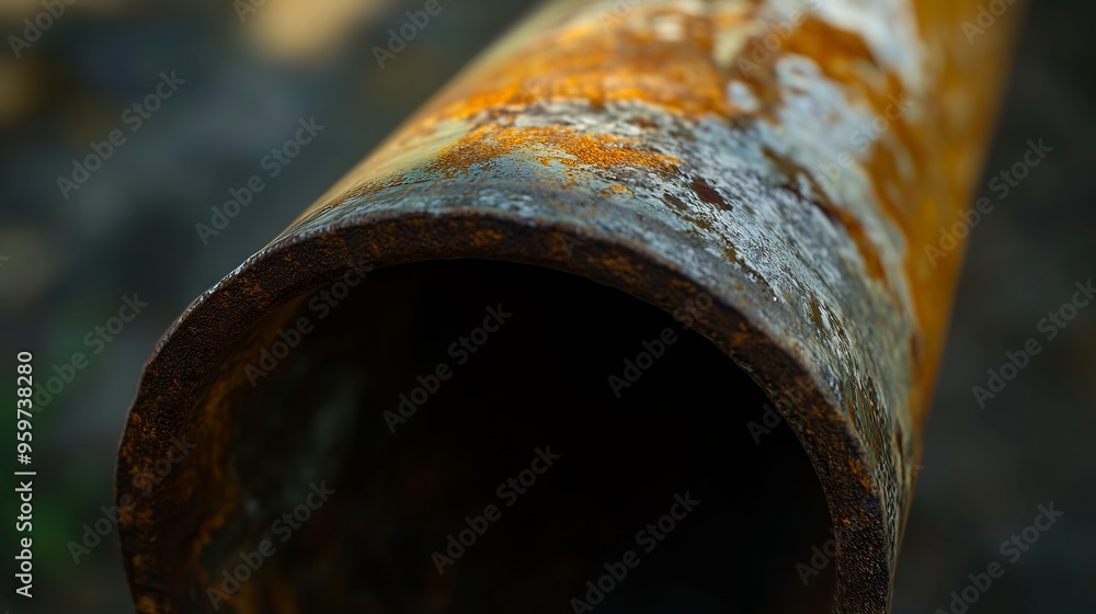A rusty metal pipe with rust on it A rusty metal pipe with rust on it