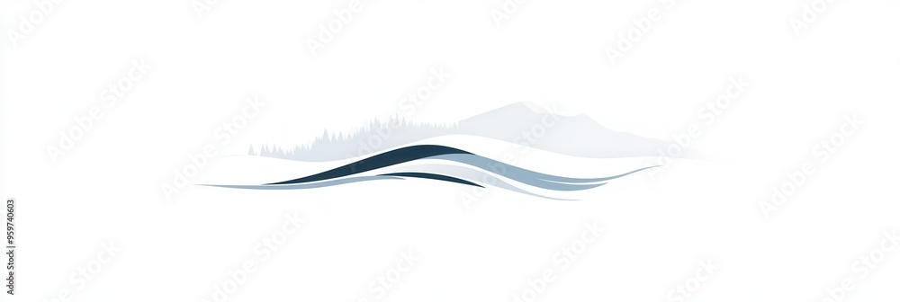 This design showcases a flowing ski trail etched into pristine snow, representing winter sports and outdoor adventures. Generative AI This design showcases a flowing ski trail etched into pristine snow, representing winter sports and outdoor adventures. Generative AI