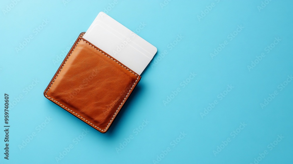 Elegant Leather Business Card Holder with Blank Cards on Light Background