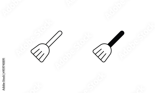 Broom icons set vector stock illustration