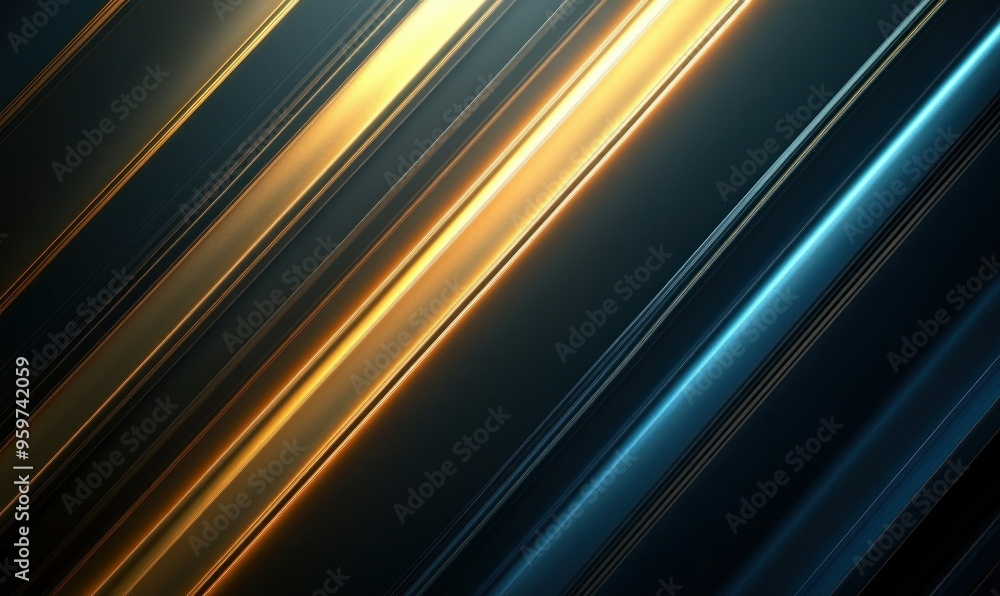 Luxury glowing diagonal lines with gold and blue light rays. Luxury glowing diagonal lines with gold and blue light rays.