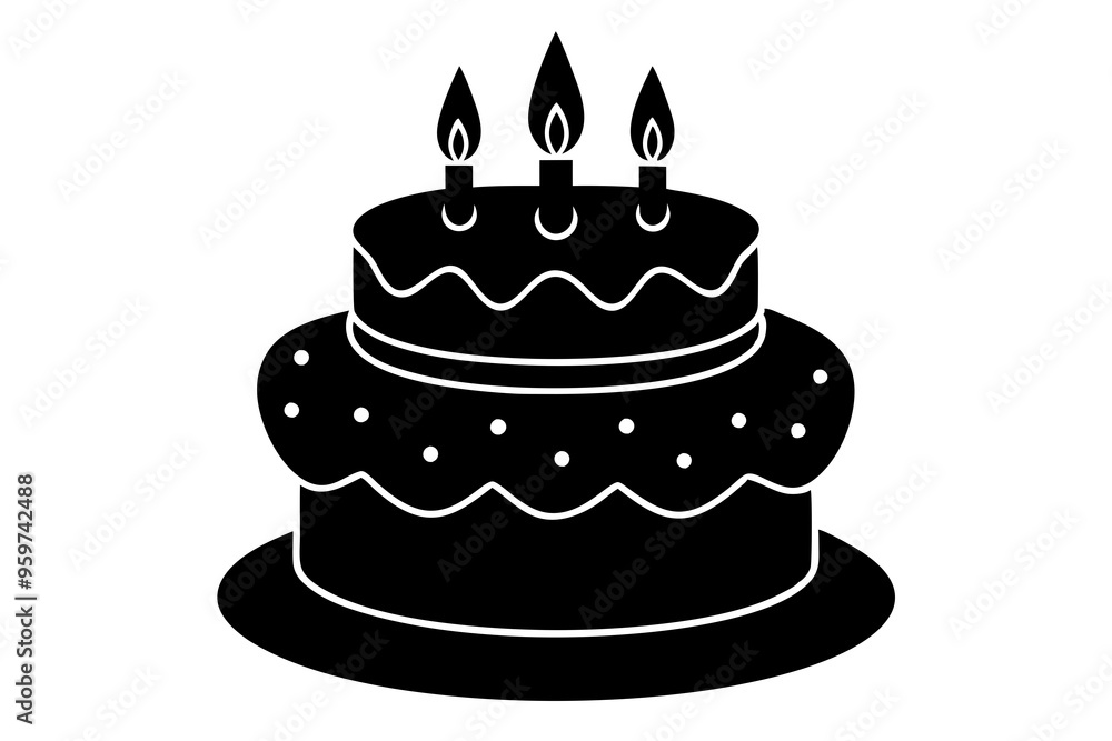 Birthday cake vector silhouette, birthday cake icon
Birthday cake vector silhouette, birthday cake icon