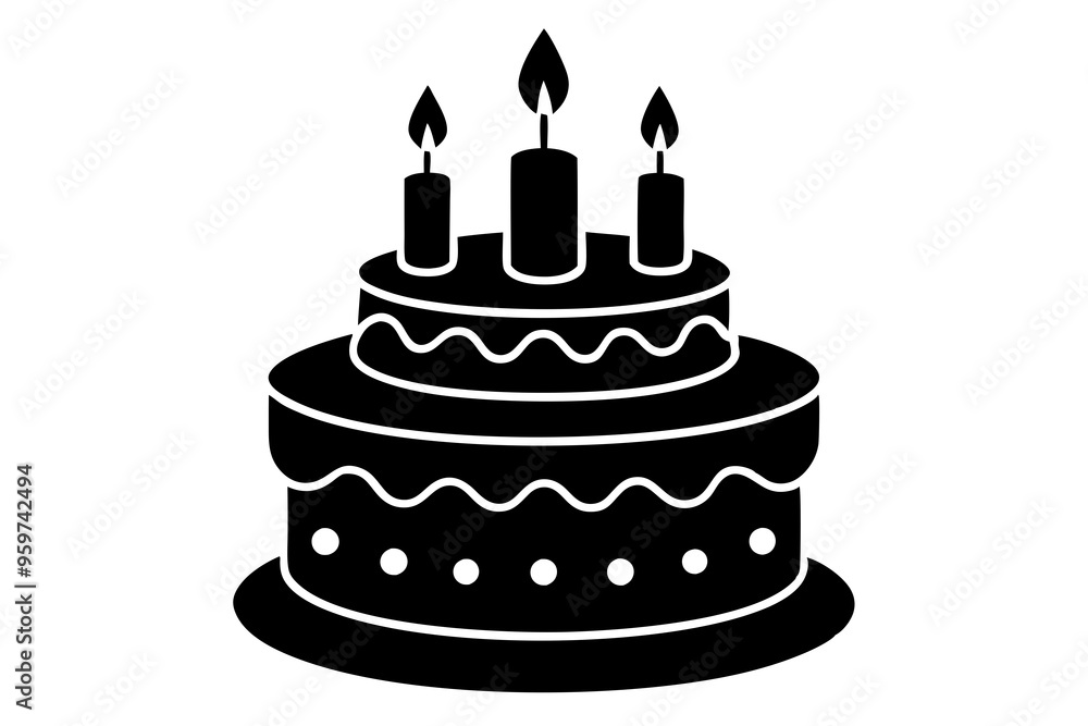Birthday cake vector silhouette, birthday cake icon
Birthday cake vector silhouette, birthday cake icon