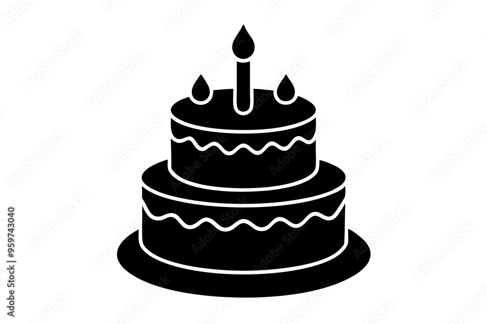 Birthday cake vector silhouette, birthday cake icon
Birthday cake vector silhouette, birthday cake icon