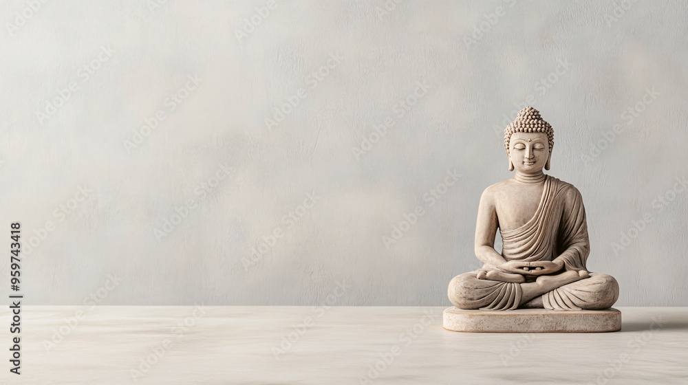 Buddha Statue on Neutral Background Buddha Statue on Neutral Background