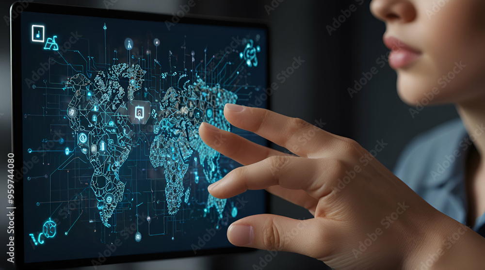 person holding digital tablet generative.ai person holding digital tablet generative.ai