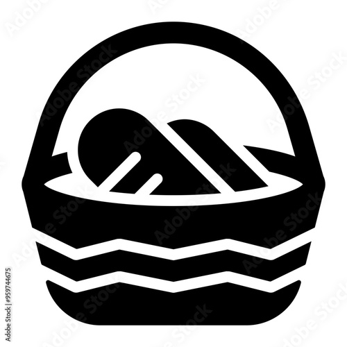 bread basket, basket, bread, kitchen, utensils, cooking solid or glyph icon