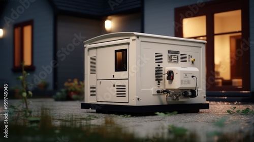 Obraz na płótnie Generator Outside a House at Night